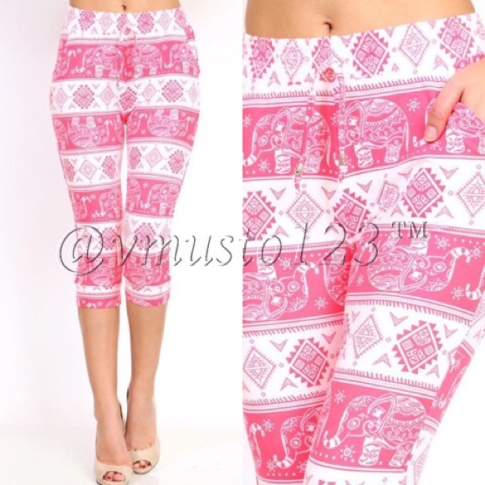 MEGA SOFT ELEPHANT DRAWSTRING CROPPED LEGGINGS